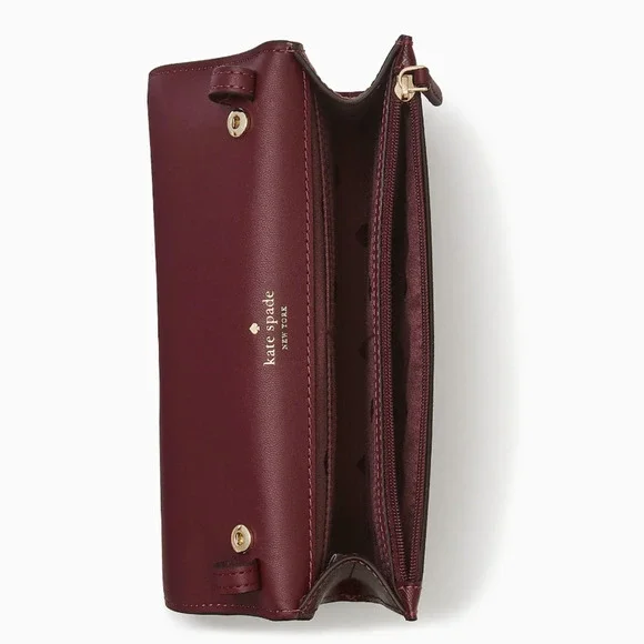Kate Spade Perry Saffiano Leather Crossbody Bag Wallet Berry NWT K8709 Reg $239 - Picture 3 of 6